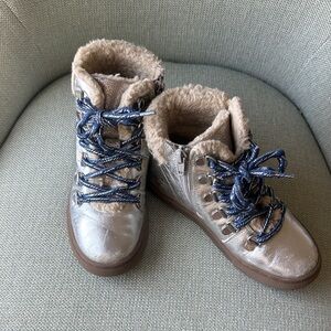 Boden Borg Silver Faux Fur Boots